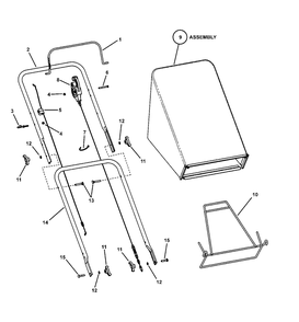 Handles And Controls - Self-Propelled Diagram and Parts List for 7800247-EMP2265 2008 Briggs and Stratton Lawn Mower